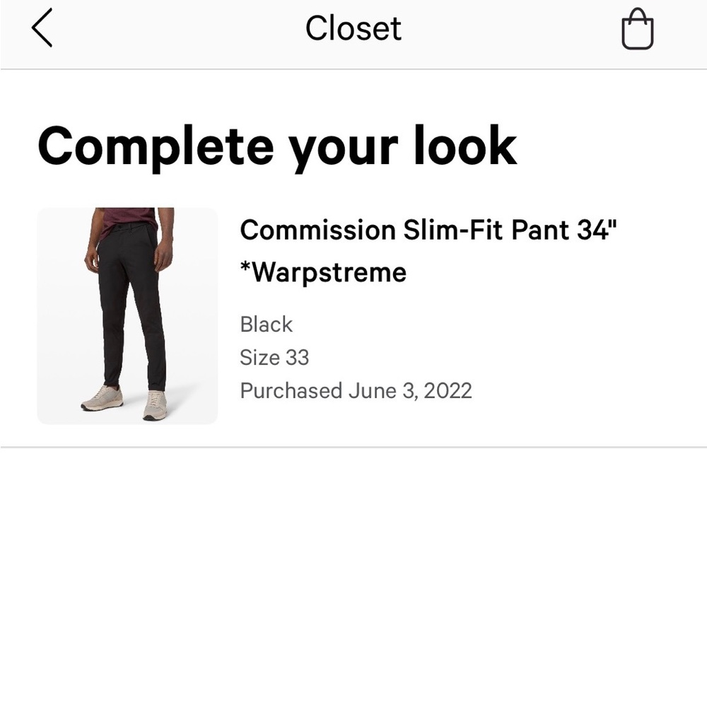 Lululemon Men’s Commission Slim Fit Pant Warpstreme - Black